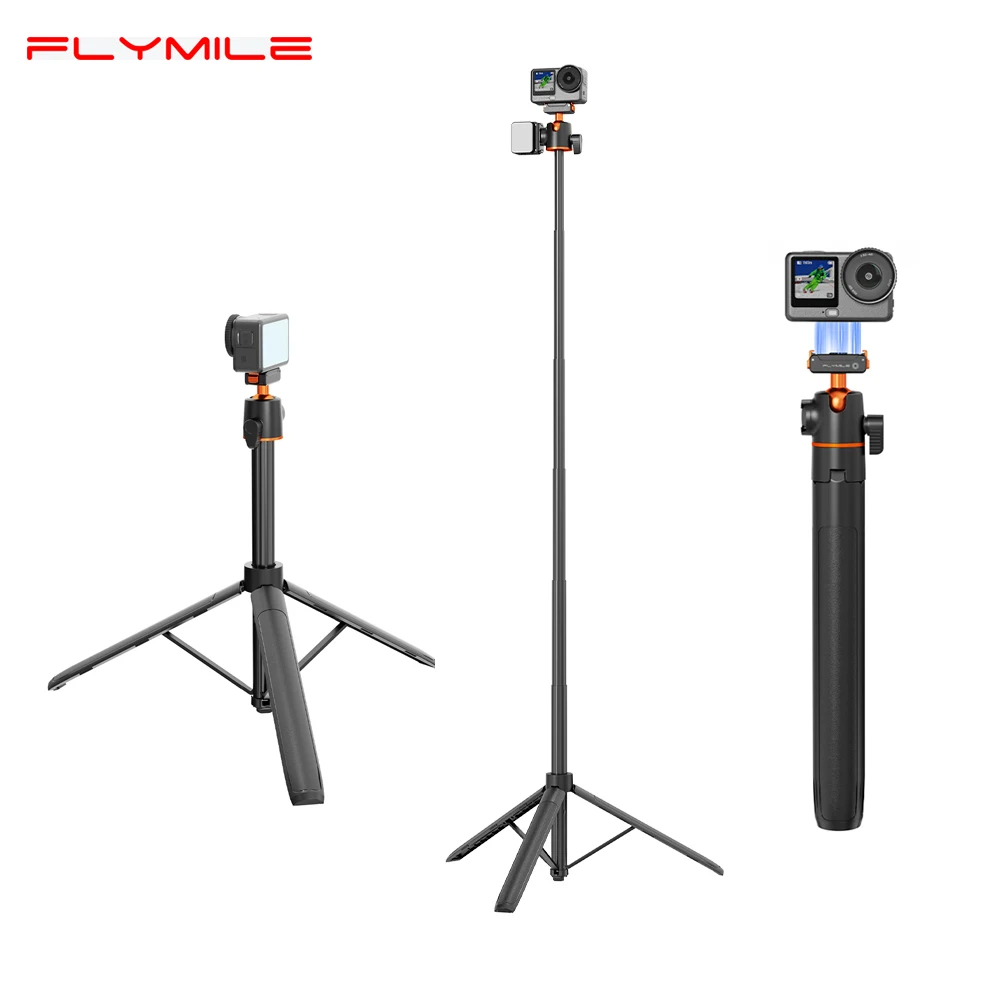 Flymile Magnetic Selfie Stick For DJI OSMO Action 6/Nano Accessories Quick-release Base Mount Tripo 140CM Extenable_voghion.com