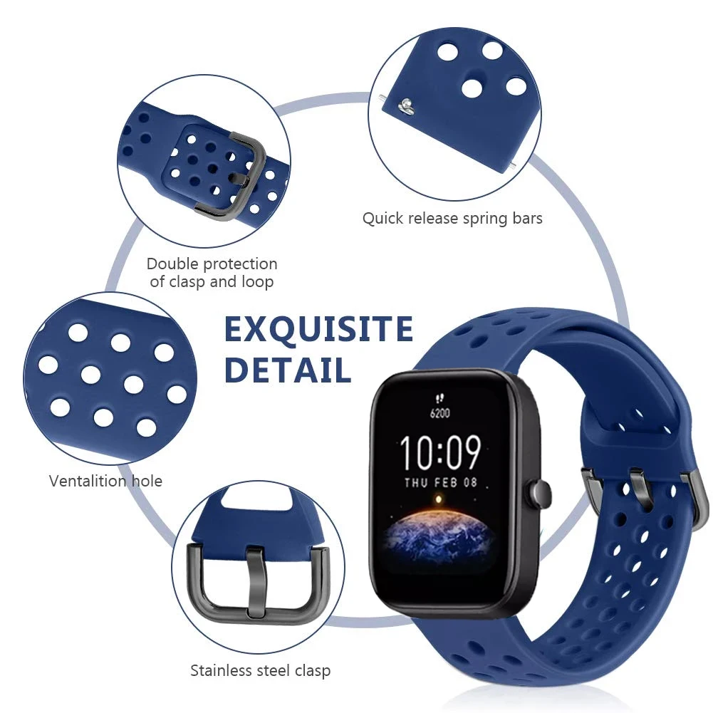 Premium Silicone Sport Band - Soft Bracelet Wriststrap Replacement Accessory