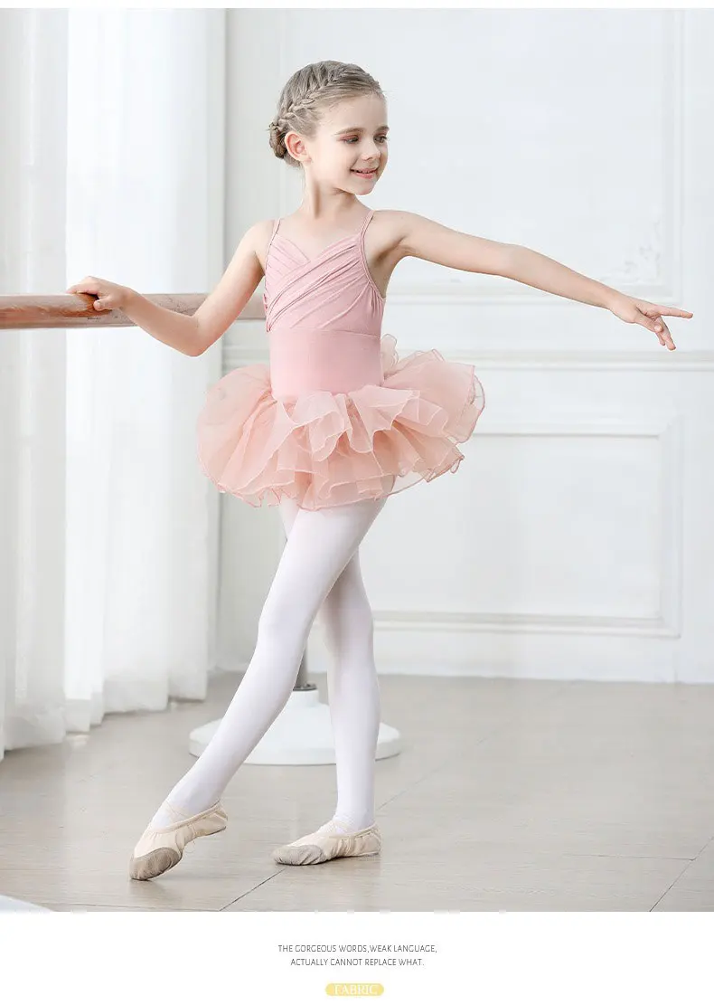 Ballettkleid, Kinder-Gymnastikanzug, Sommer-Übungsoutfit für Mädchen, kurzärmeliges Bandeau, chinesischer Tanz – Detail 10
