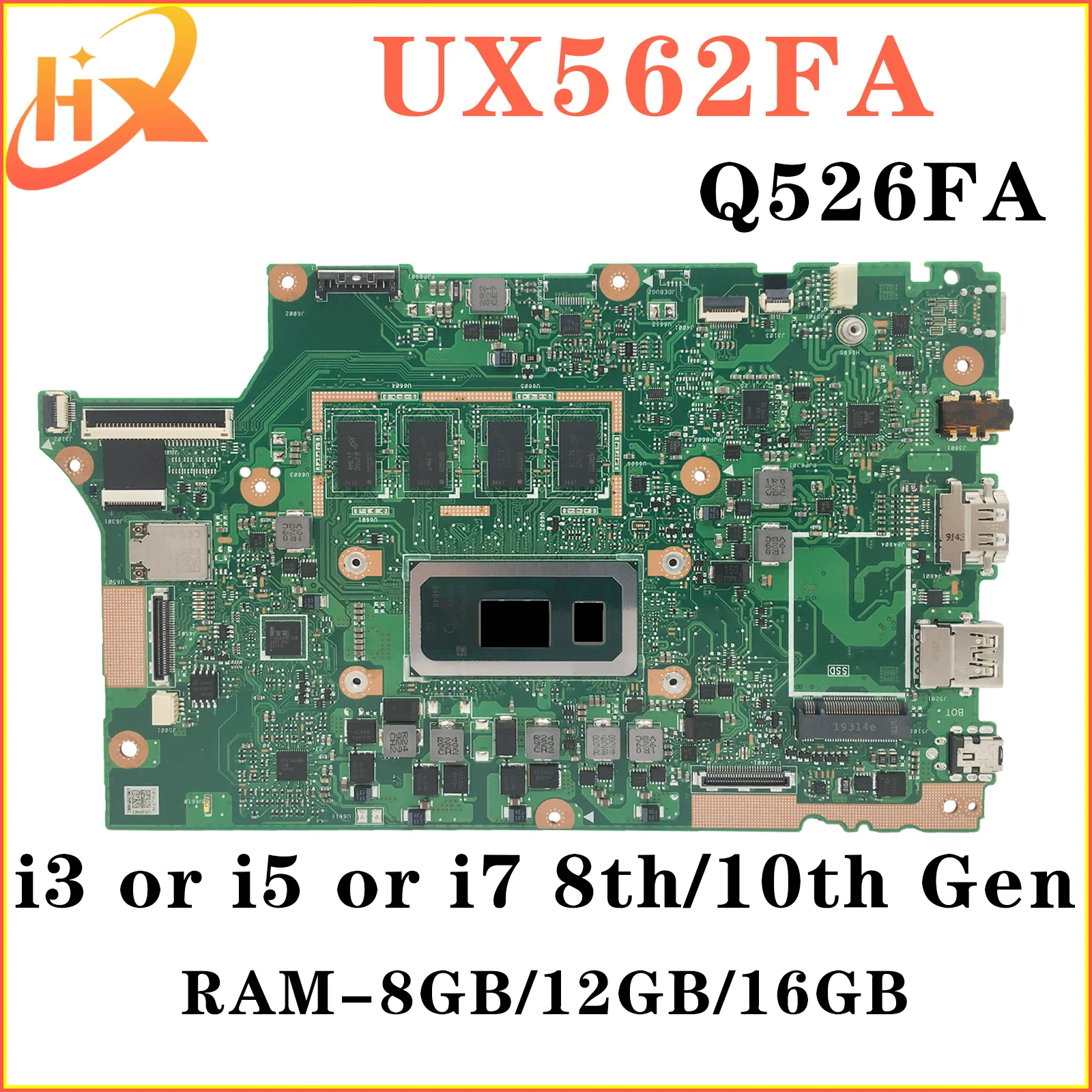 UX562FAC Материнская плата ASUS UX562FA UX562F Q526FA Q526FAC Q526F материнская плата для ноутбука i5 i7 8/10-го поколения RAM-8GB/12GB/16GB материнская плата ux435eg для ноутбука asus zenbook 14 ux435 ux435ea ux435eal ux435egl материнская плата w i5 1135g7 16gb 8gb ram