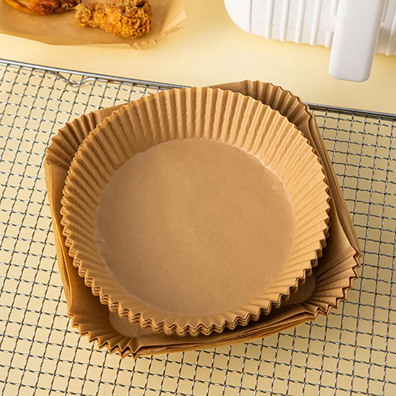

50Pcs Kitchen Air Fryer Paper Bake Disposabl Oven Baking Paper Steamer Mat Oil-Absorbing Papers Air Fryer Accesories