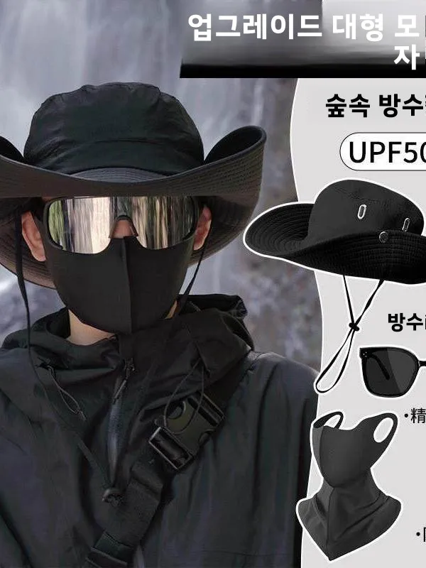 남성용 아웃도어 캠핑 낚시 모자 통기성 자외선 차단 등산 모자 여름 캐주얼 무..