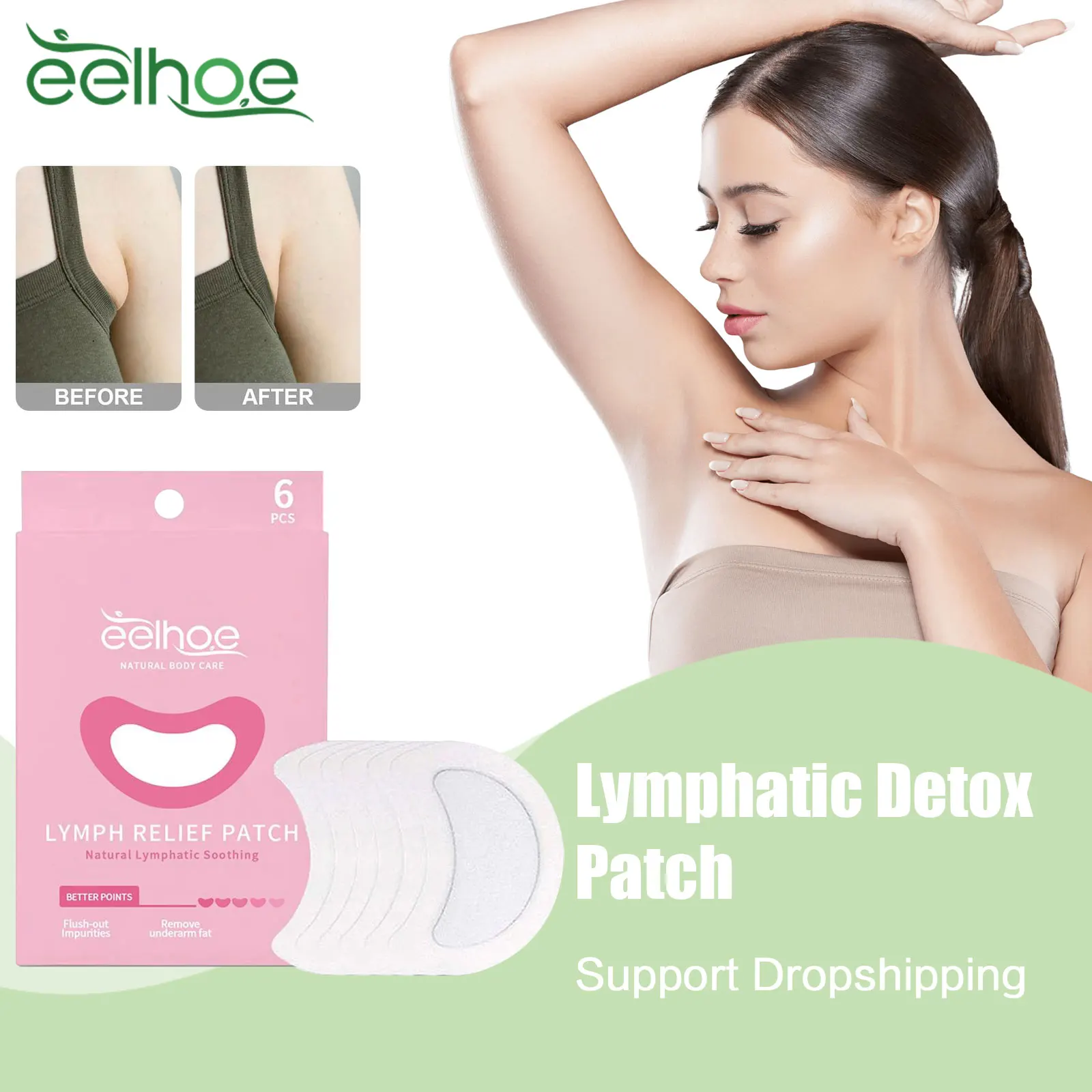 

EELHOE Lymphatic Detox Patch Treatment Lymph Nodes Reduce Cysts Anti Swelling Neck Armpit Pain Relief Lymphatic Drainage Sticker