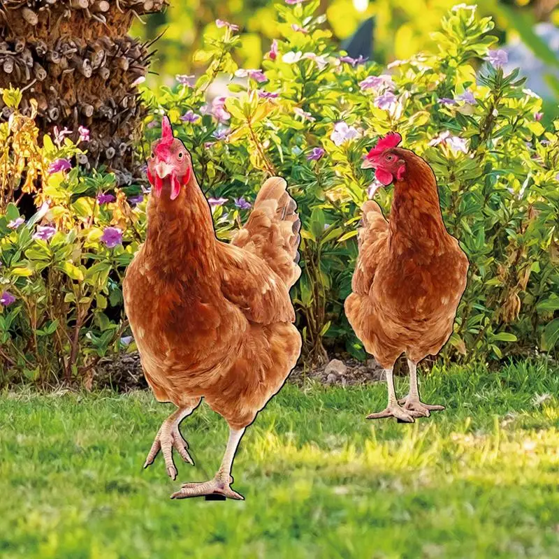 

Chicken Yard Art Realistic Garden Rooster Statue Acrylic Rooster Garden Stake Chicken Sculpture For Patio Yard Lawn Backyard