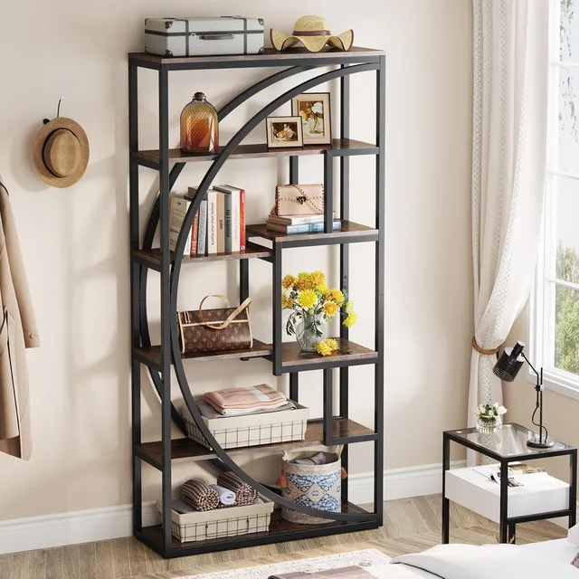 Industrial 5-Tier Etagere Bookcase 5