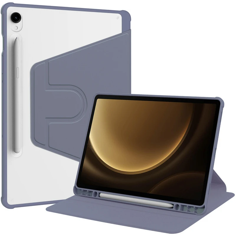 Enhanced Rotating Tablet Stand Case - Clear Shockproof Acrylic Cover
