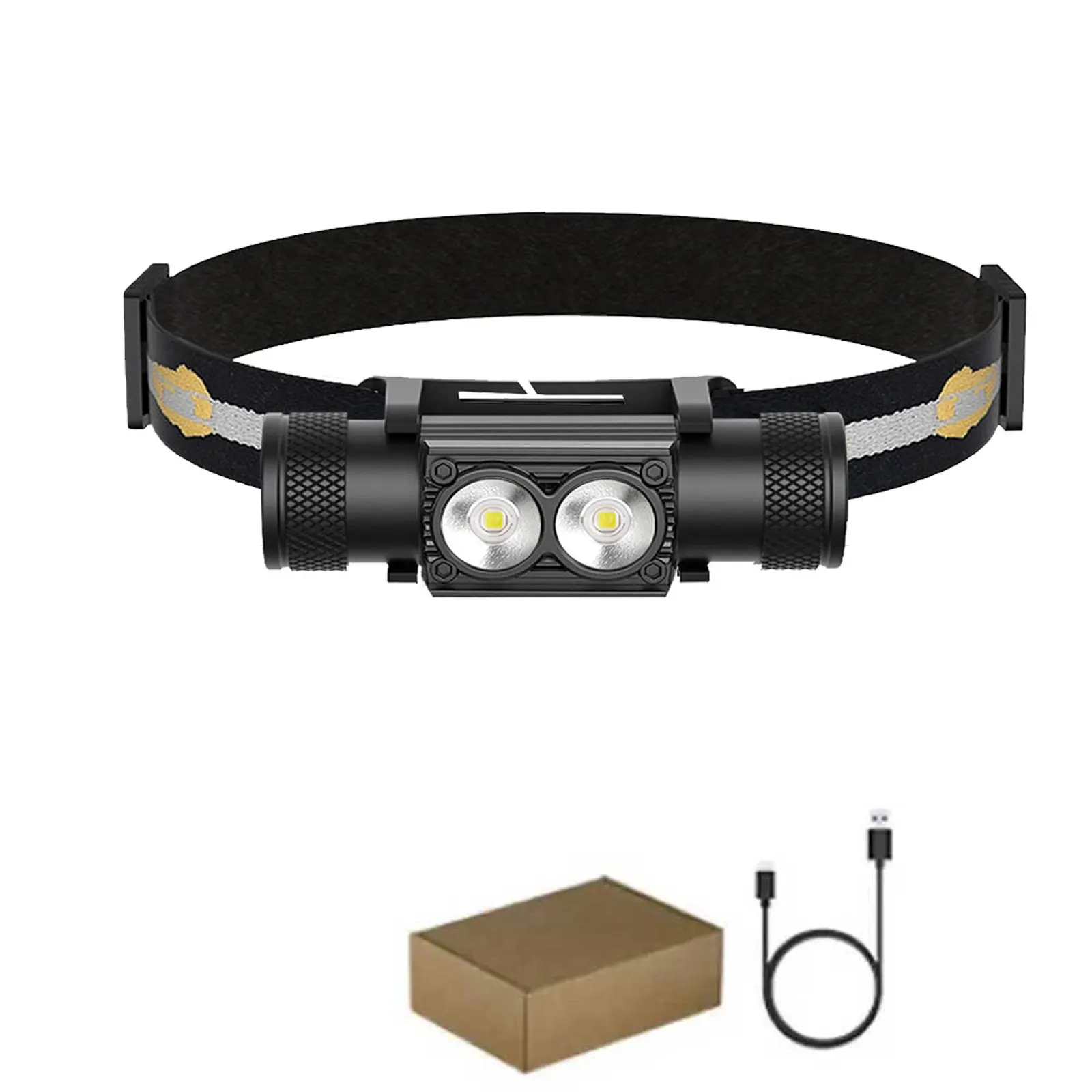 SOLOLANDOR lampe frontale LED USB type-c, lampe frontale pour la pêche, torche pour la chasse, lampe frontale pour le camping, lampe frontale pour la course à pied