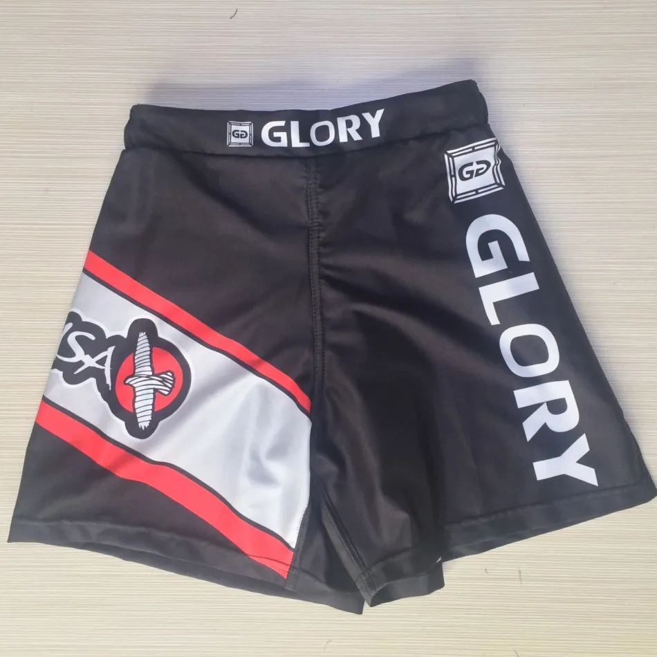 MMA Shorts Black Breathable Fitness Training Boxing