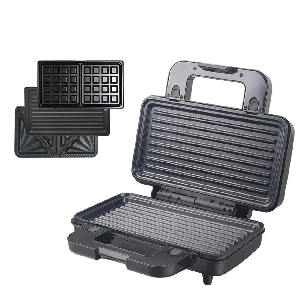3 In 1 Grill Elettrico Macchina Per Panini 1000W Riscaldamento Pane Cottura Tostapane Pancake Pan Cucina Di Casa Colazione 220V 240V