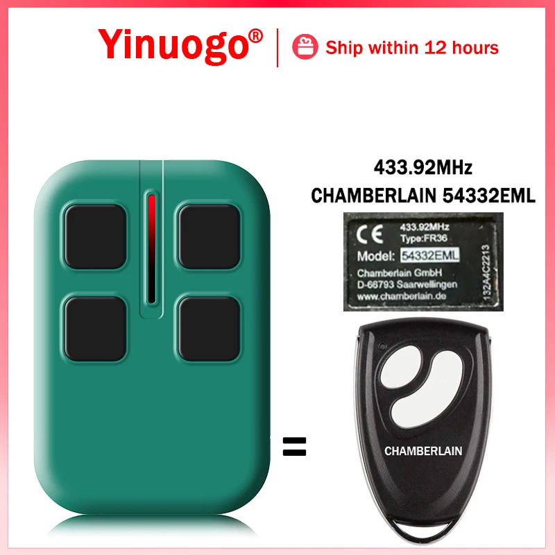 챔버레인 54332EML 차고 문 개폐기 리모컨, 433.92MHz 롤링 코드 Best5