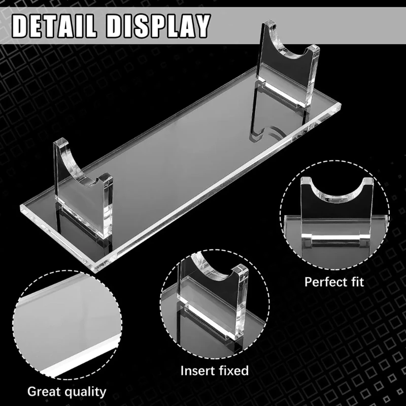 Espositore Per Spada Laser A 3 Livelli In Acrilico 4mm – Supporto Da Tavolo Per Manici Di Spade, Bacchette E Katane (nero/trasparente) - 3