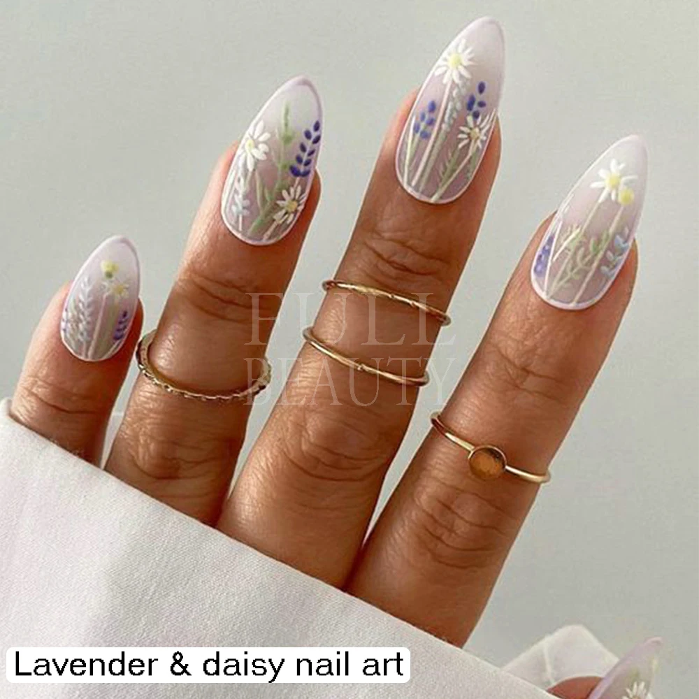 Creative & Pretty Nail Trends 2021 : Creamy white lavender nails