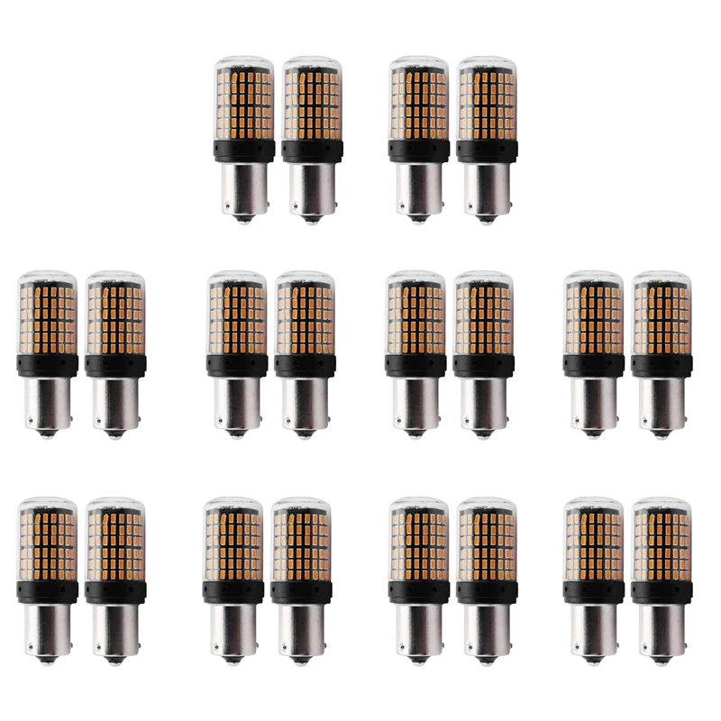 

20 шт., Автомобильные светодиодные лампы Ba15s PY21W 144Smd 1156