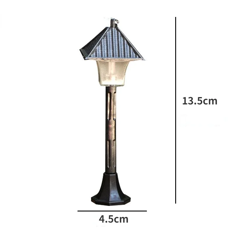 DIY Retro Street Lamp Model Dollhouse Desk Lamp Miniature Micro Landscape Ornament Garden Park Lamppost Sand Table Model