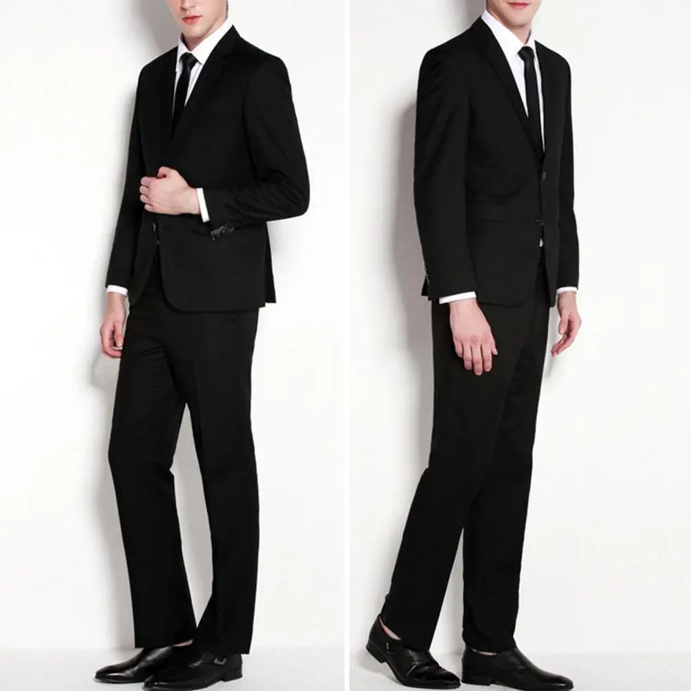 

Men Long Sleeve Stand Collar-Tuxedo Suit Blazer 1/2 Button Pocket Slim Jacket Coat Closure