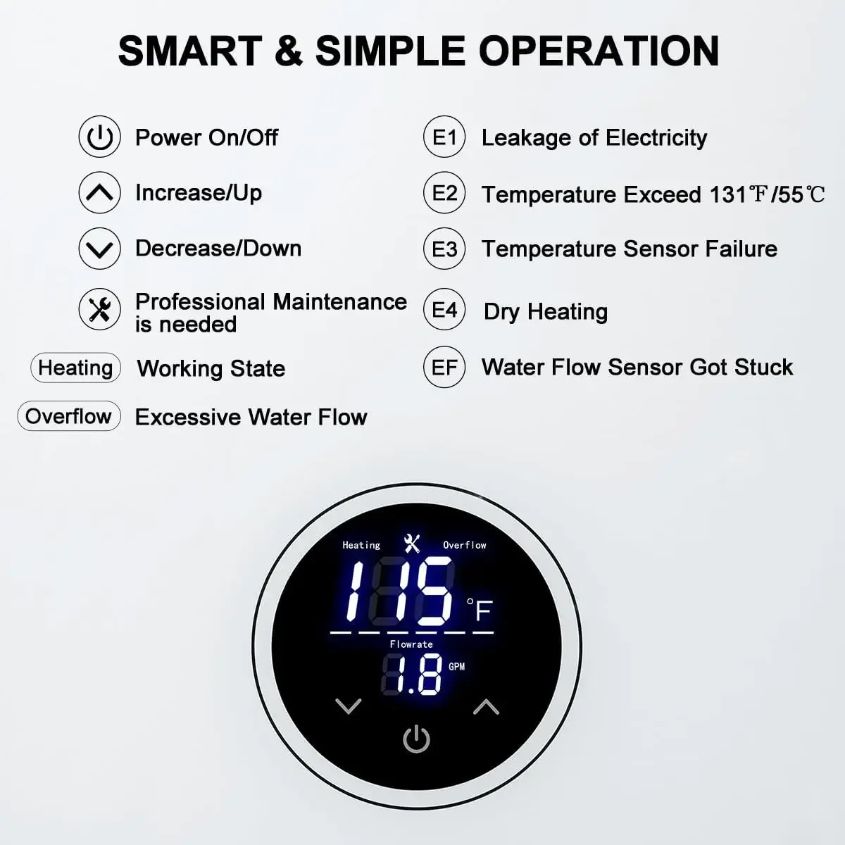 Water Heater Electric, ECOTOUCH 14kW 240V on Demand Electric Water Heater Instant Hot Under Sink Point of