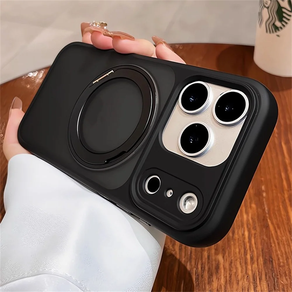 Luxury Magnetic Aluminum Alloy Stand Phone Case with 360° Rotating Folding Bracket Protective Cover
