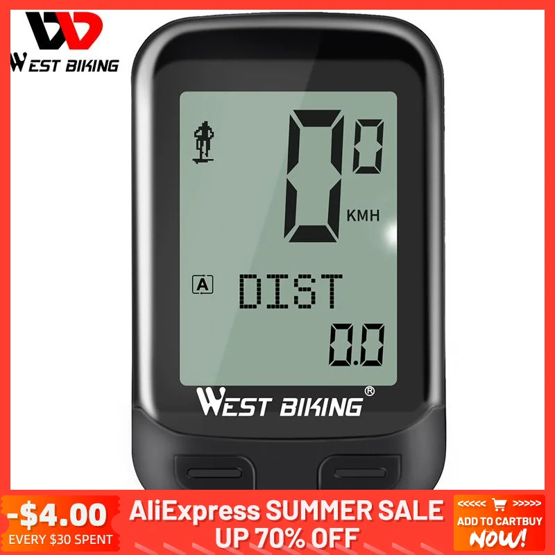 WEST BIKING Wireless Bicycle Computer Speedometer 5 Language Cycling