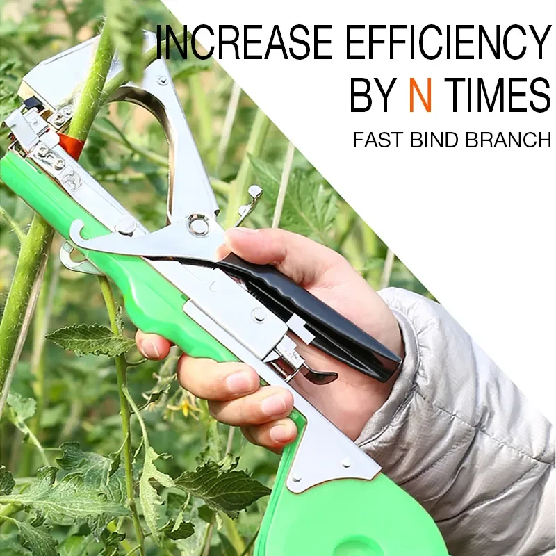 Tying Machine Plant Garden Plant Tapetool Tapener +10 Rolls Tape Set for Vegetable Grape Tomato Cucumber Pepper Flower plant tying tool