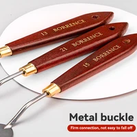 3/5/7 шт./компл. мастихин для рисования, шпатель из нержавеющей стали, мастихин, масляная краска, металлические ножи, деревянная ручка, инструменты для рисования — изображение 4