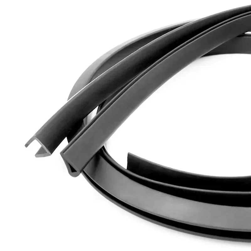 Black U Shaped Rubber Edge Sealing Strip U Section Protector Edges Shield Encloser Sealing door seal strip sealing strip tape window seal strip sealing tape rubber seal strip rubber door weatherstripping door weatherstripping sealing strip rubber shower seal waterproof tape 1-5M For Car Doors Glass Metal Panel