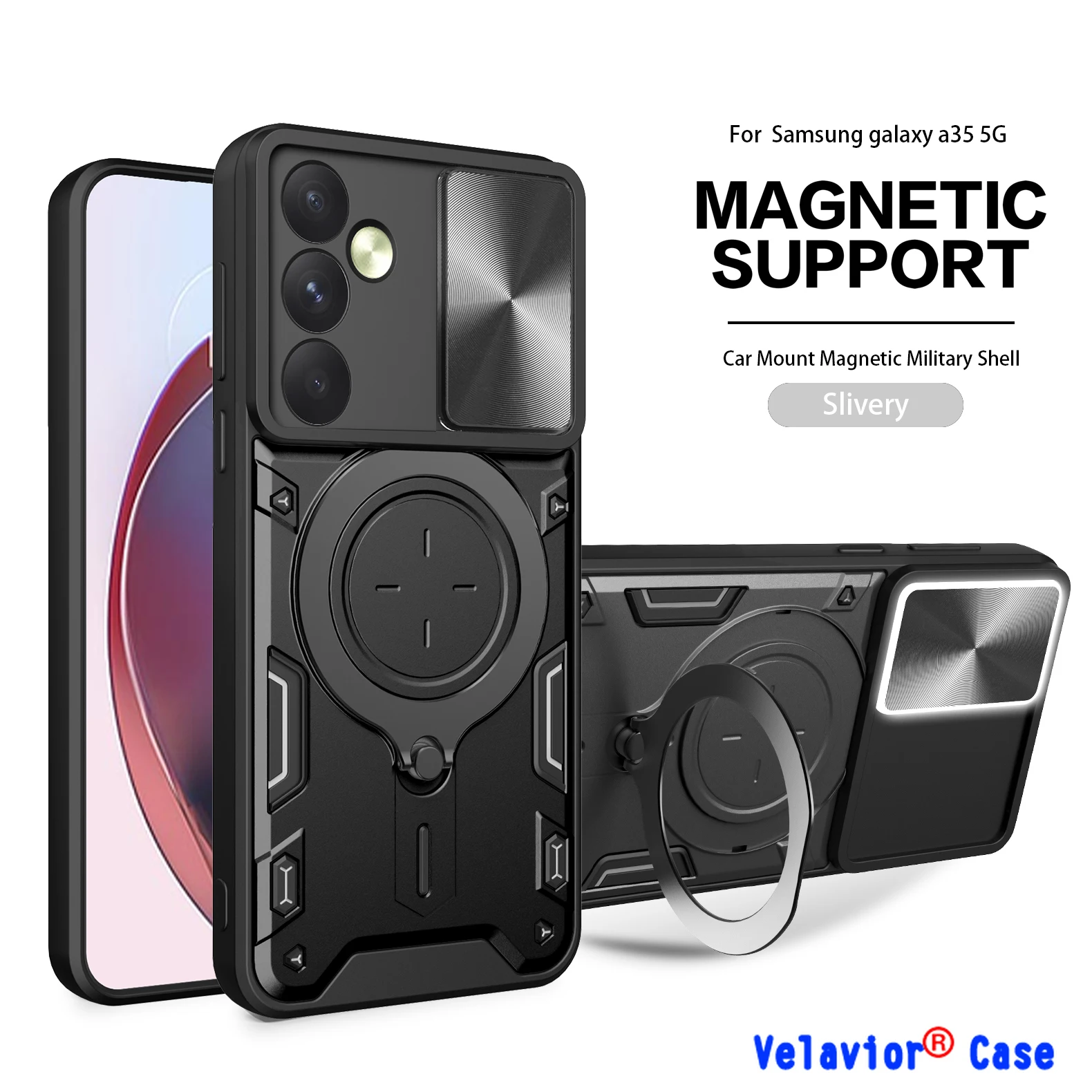 

Чехол для Samsung Galaxy A35 5G Slide Lens, защитный чехол для Samsung A35 A34 A33 5G A05 A05S4G, чехол с магнитной подставкой