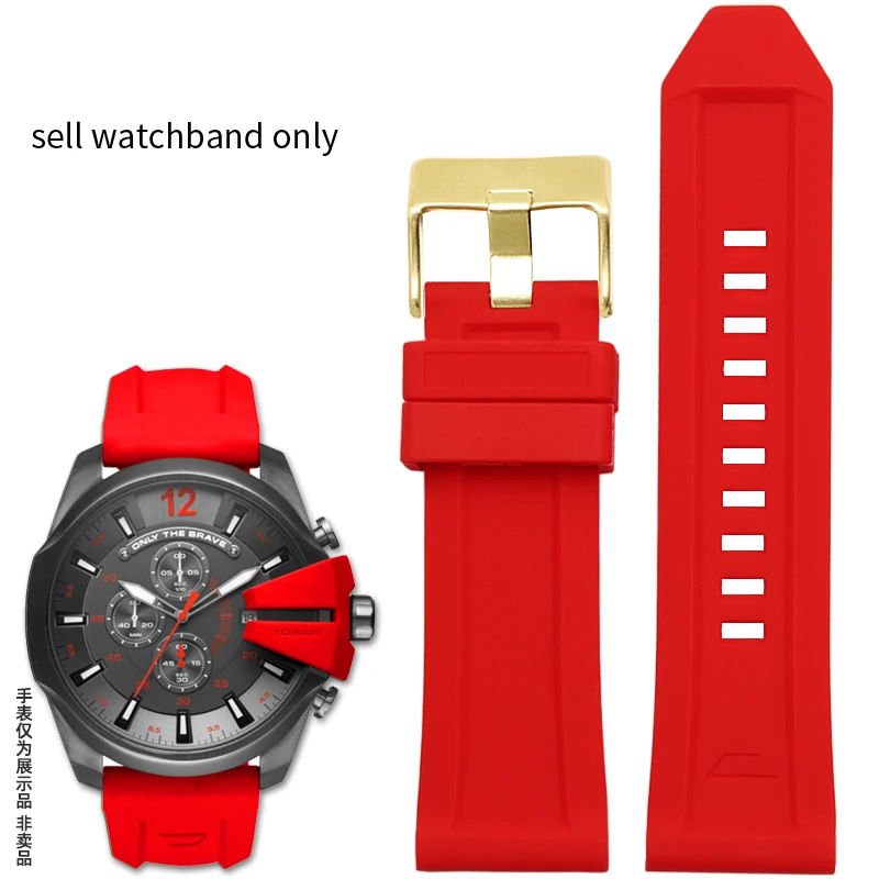 Premium Waterproof Silicone Rubber Watch Band - Soft, Durable Large Strap