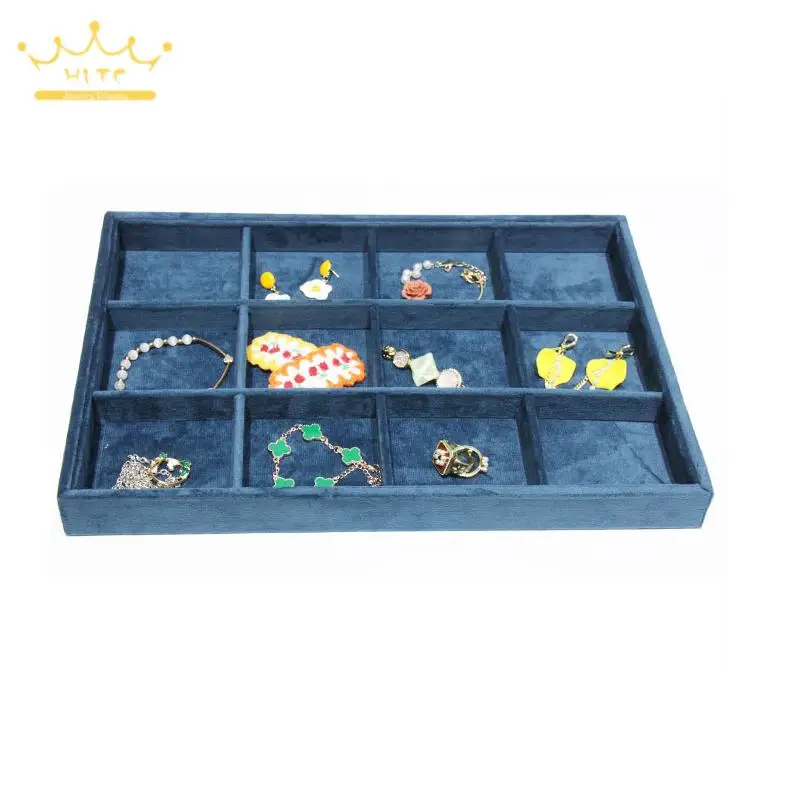 Exhibitor Jewelry Organizer Case Velvet Jewelry Tray Bracelet Ring Earring Necklace Display Box 35*24Cm Customizable Colors