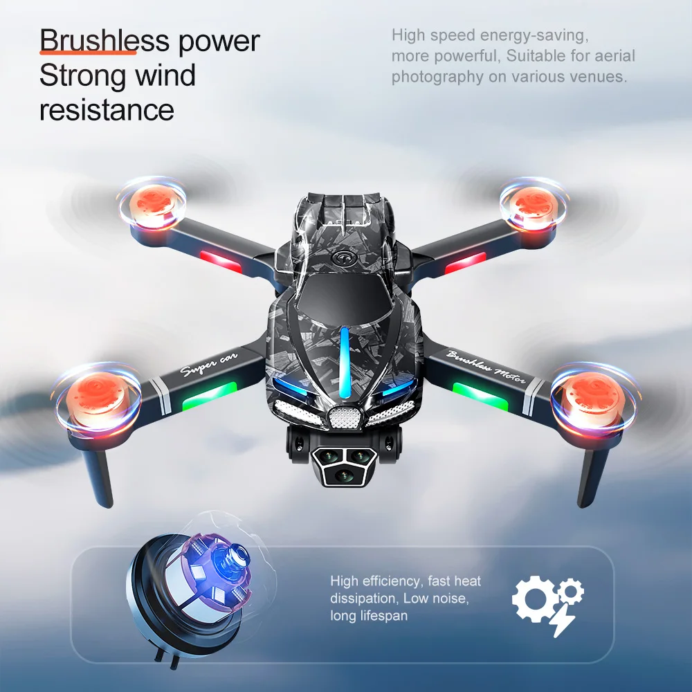 BMAD Novo 2024 V186 Brushless Drone Profissional Três Câmeras HD Aéreo 2.4G Fotografia Profissional Obstáculo Brinquedo De Quatro Eixos Presente drone com camera 4k e gps e estabilizador drone profissional mais vendido