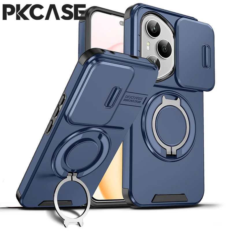 Enhanced Slide Push Window Phone Case with Bracket Cover
