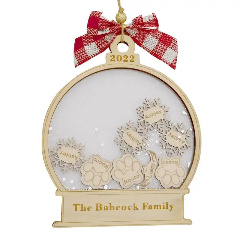 

Деревянные украшения в виде снежного шара, Рождественское украшение «сделай сам» с бантом, креативное Рождественское украшение, забавные рождественские украшения для