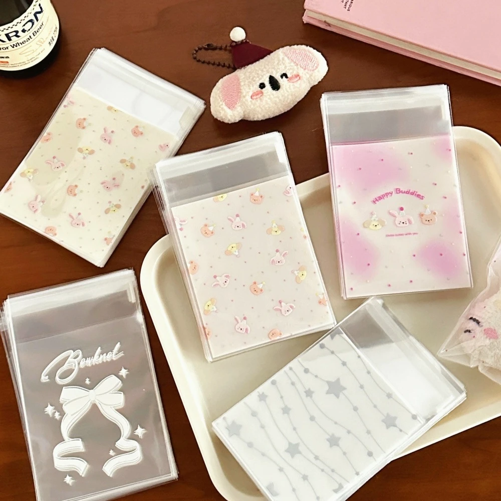 50pcs/Set Ins Style Cute Pet Self-Adhesive Bag Girl Mini Photocard Cover Candy Packaging Bag Small Gift Ornament Packing Bag 3