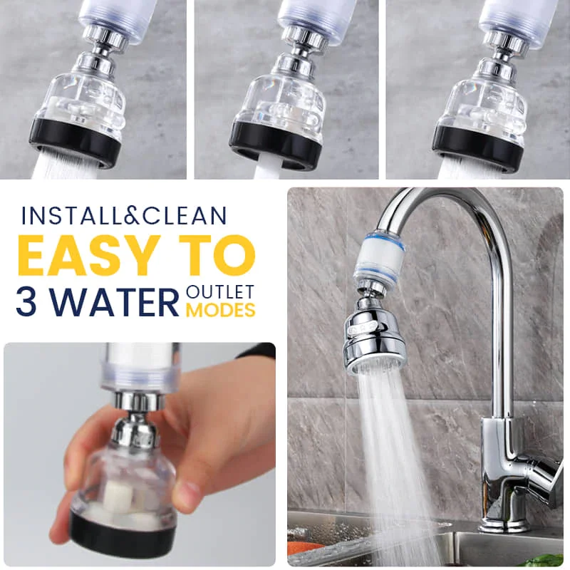 Kitchen Faucet Water Filter Tap Water Purifier Extender Splash-Proof Outlet Head Water Saving Sprayer Purification Tool JS17