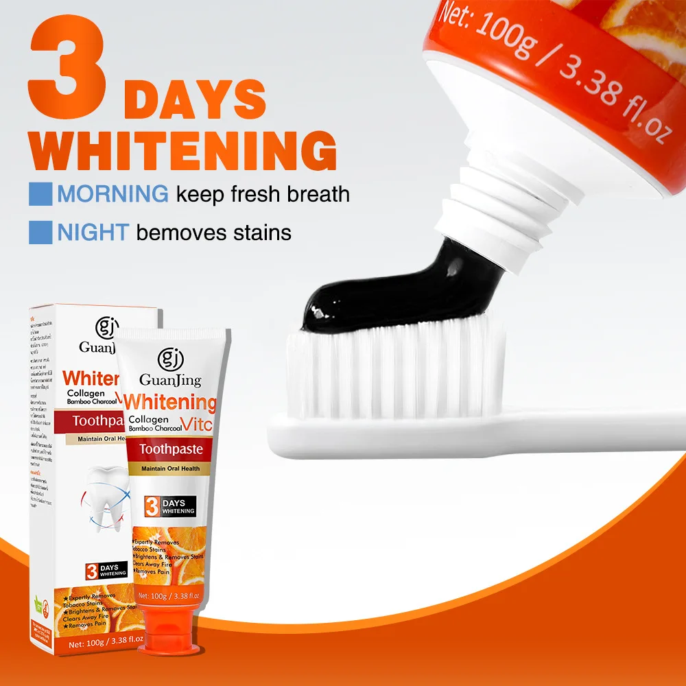 

Disaar GuanJing 100g Vitamin C Whitening Toothpaste Brighten Removes Stains Freshen Breath Maintain Oral Health Dental Cream