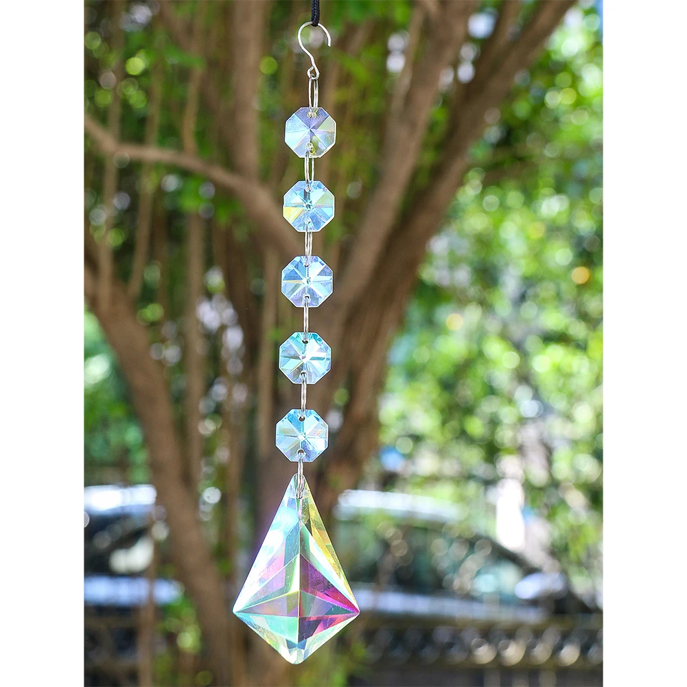 Attrape-soleil en cristal arc-en-ciel, prisme, verre de face, goutte,  pendentif, octogone, perle, rideau, attrape-lumière, jardin, mariage,  voiture, breloques, décor - AliExpress