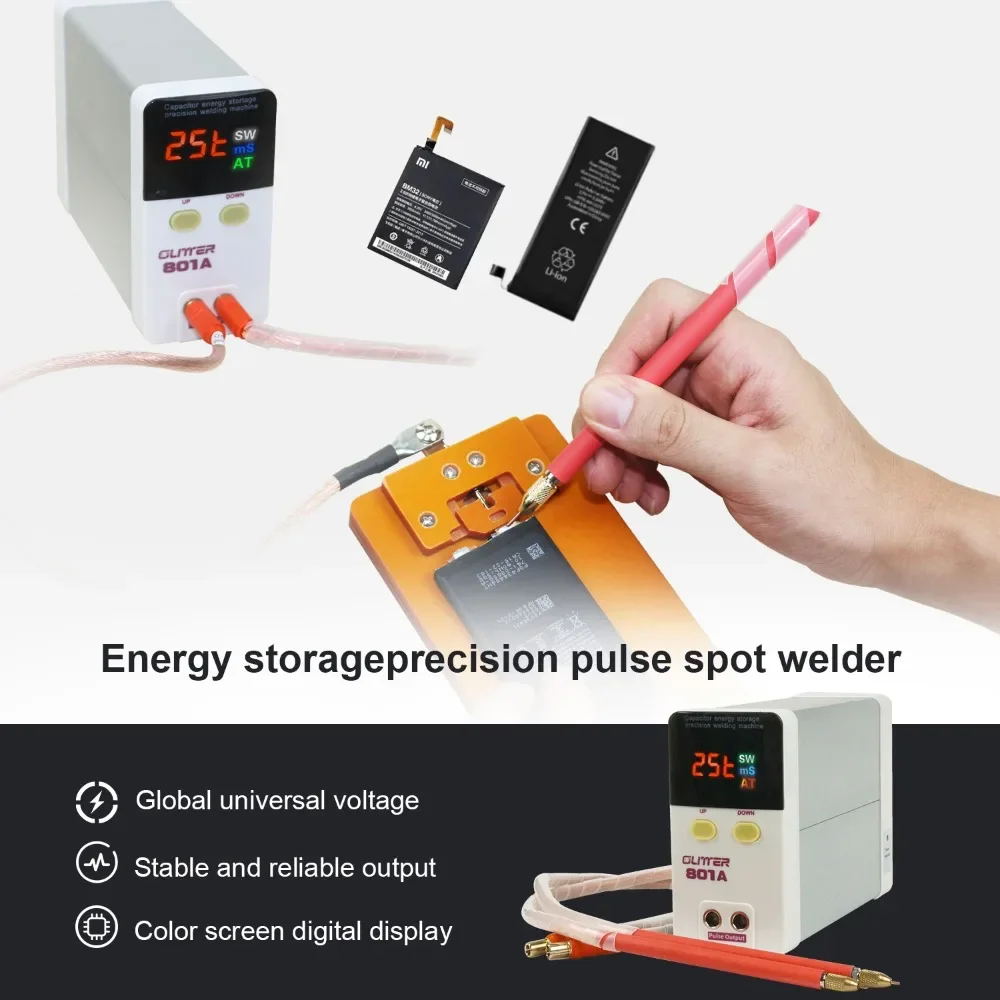 GLITTER 801A Battery Spot Welder Nickel Strip DIY18650 Lithium Battery Welder Stainless Steel. Iron. Nickel.spot Metal Welding 4