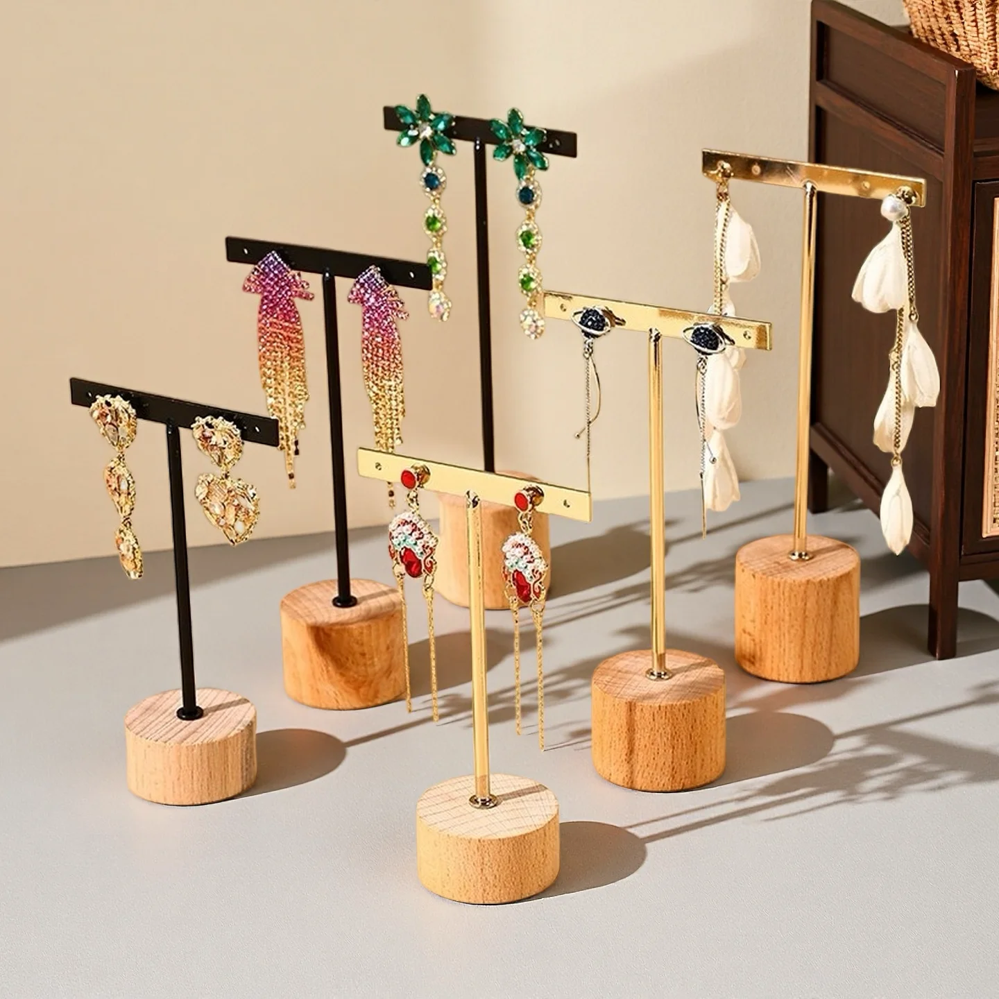 3-Piece Fashion T-Bar Jewelry Display Rack Stand Holder Earrings