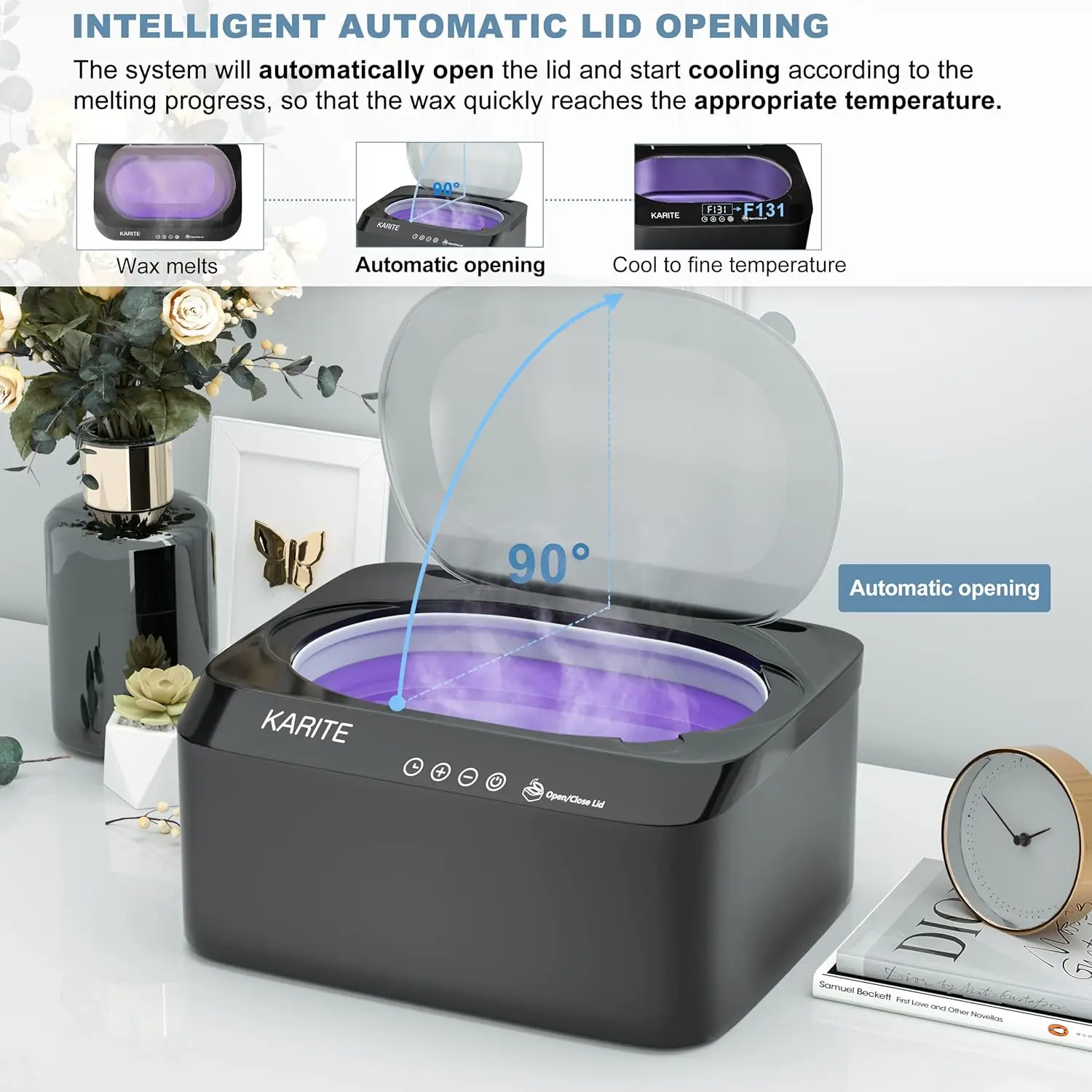 Paraffin Wax Machine for Hands and Feet with Auto Open Lid, Paraffin Bath,20Min Fast Wax Meltdown, Precision Temperature