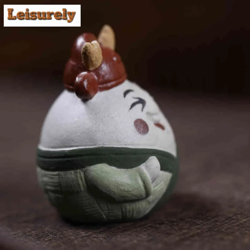 Yixing Zisha Zongzi Human Dragon And Phoenix Tea Pet Elegant Fish Tank Landscaping Tea Figurine Play Toys Tea Statue Ornaments