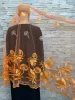 New African Women Hijab Turban Embroidery Soft Dubai Cotton Scarf Islamic Pray Instant Shawls Fashion Head Scarf Headwraps HB279