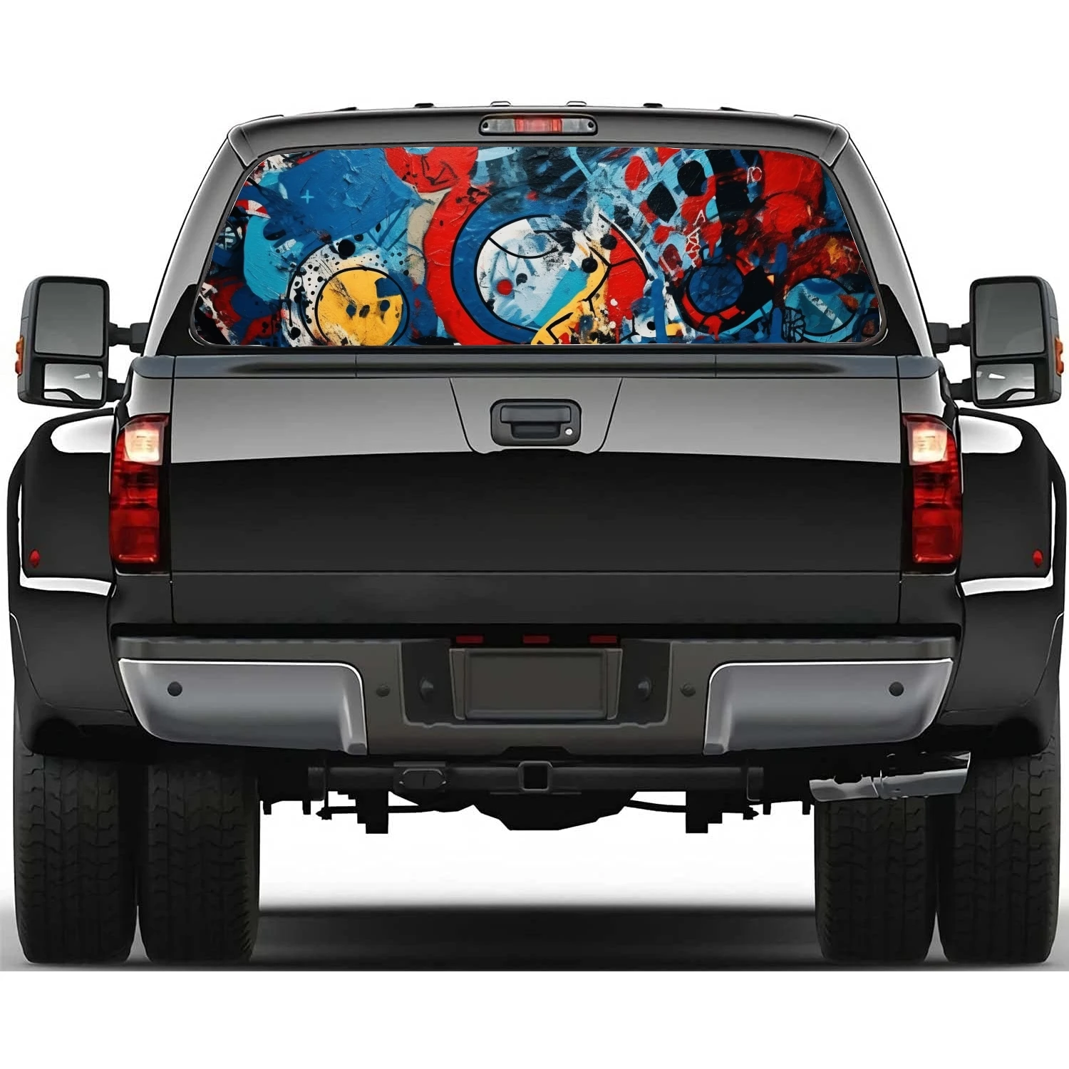 Colorful Graffiti Abstract Car Rear Window Decal Fit Pickup,Truck,Car ...