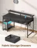 Computer Desk with Power Outlets & LED Light, 47 inch Home Office Desk , Modern Work Desk for Home Office, Carbon Black 3