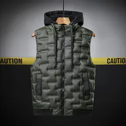 New Men's Winter Cotton Down Vest Sleeveless Jacket Waistcoat Jacket Male Autumn Casual Vest Outwear Coats Plus Size 4XL