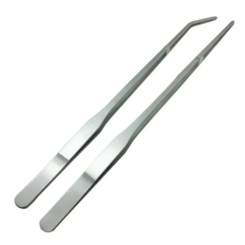 1PCs Stainless Steel Tank Tweezers Pliers Aquarium Fish Aquatic Plants Straight Elbow Forceps Clip Cleaning Tool | Дом и сад