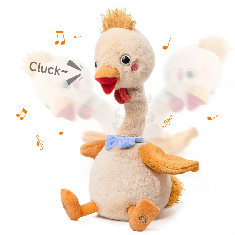 High Quality Baby Electric Plush Toys Cute Funny Twist Dancing Chick With Music Children Interactive Plush Learning To Talk Toys
