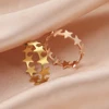 Kkjoy Simple Stainless Steel Silver Color Rings For Women Men Hollow Solid Star Finger Ring Gifts For Girls Jewelry Wholesale 4