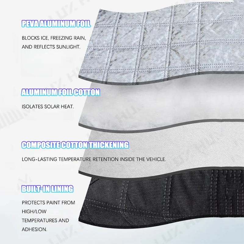 Enhanced Car Magnetic Windshield Snow Cover - 5-Layer Waterproof & Windproof Protection
