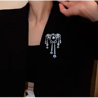 SUYU Classic Fashion Corsage Fringe Cubic Zirconia Imitation Pearl Suit Coat Pin 4