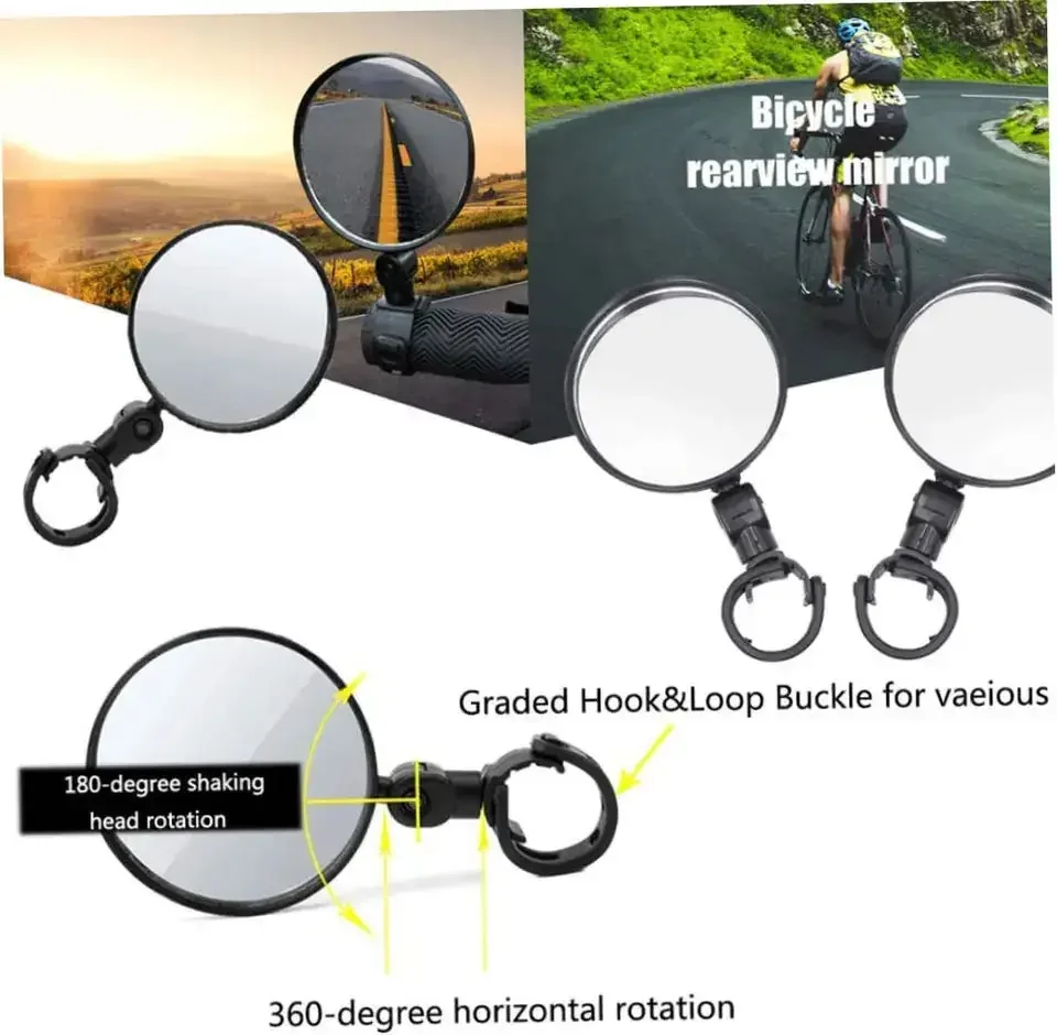 Universal Bicycle Rearview Mirror 360° Adjustable Rotate