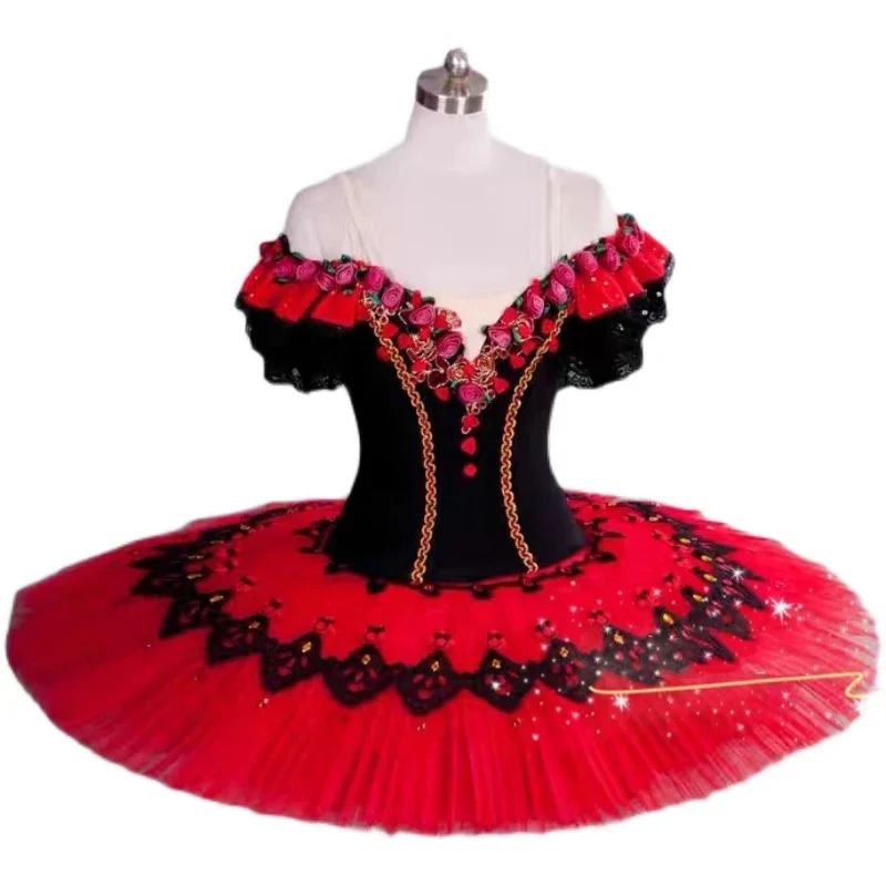 

Red Paquita Professional Ballet Tutu Ballet Pancake Swan Lake Tutu Ballerina Costumes Dancing Costume Figure Skating Dress Girls